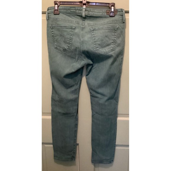 AG Adriano Goldschmied Pants Green Size 29R The Stevie Ankle Slim Straight Leg - Picture 4 of 10